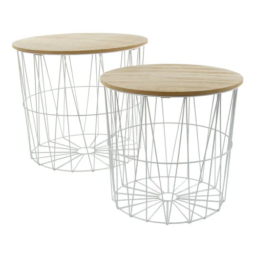 2tlg. Metalltisch MAX weiß natur in weiß von My Flair