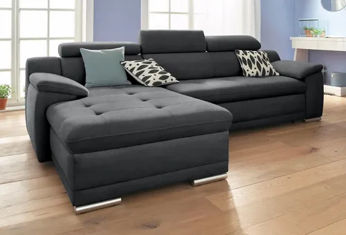 sit&more Ecksofa Andiamo L-Form, wahlweise mit Bettfunktion, inklusive Kopfteilverstellung