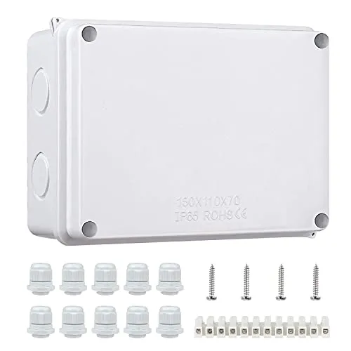 Aoyfuwell Abzweigdose Wasserdicht IP65, Abzweigkasten Aufputz, Verteilerkasten Außen, Elektrische Projektboxen, ABS Kabelanschlussdose für elektrische Anschlussdose Steuerung - 150 * 110 * 70 mm