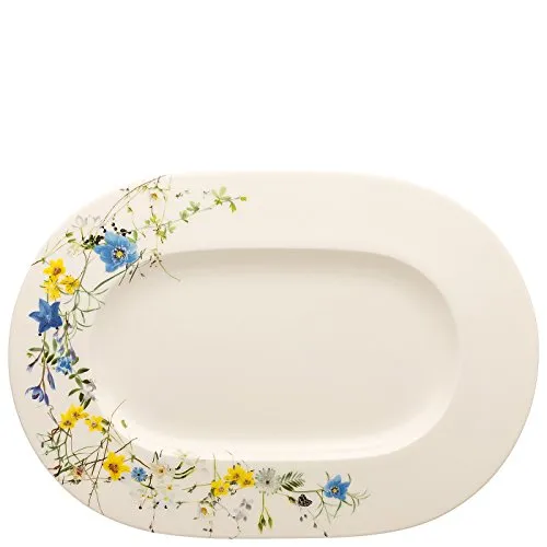 Rosenthal Servierplatte Brillance Fleurs des Alpes 34 cm - Elegante Servierplatte aus Bone China, ideal für Anti-Pasti oder Kuchen. Mit alpinen Blumenmotiven bringt sie Frische und Farbe auf Ihren Tisch.