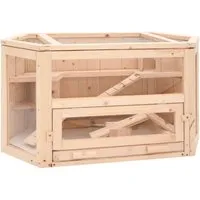 vidaXL Hamsterkäfig mit ausziehbarer Wanne - Kleintiergehege aus robustem Massivholz, ideal für Hamster und ähnliche Kleintiere. Mit Drahtgitterdach für optimale Belüftung und einfacher Reinigung durch die ausziehbare Wanne.