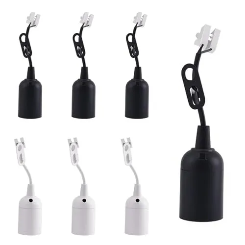 Stück Lampenfassung mit Kabel,E27 Lampenfassung,Fassung e27 mit stecker,Lampenfassung mit Kabel,Glühbirnen Fassung,für Baustellen, Renovierungen, Arbeiten 6