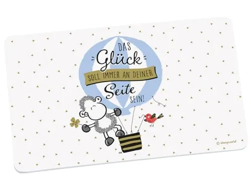 Frühstücksbrettchen Sheepworld Glück in blau von GEDA LABELS