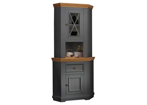 Lebenswert Buffet WZ-0133 (BxHxT: 104x214x69 cm) aus Kiefer massiv in grau mit einer Schublade und 2 Türen