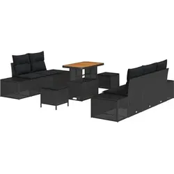 vidaXL Garten-Sofa-Set mit Kissen für 8 Personen - Elegantes 8-teiliges Gartenmöbelset aus robustem Poly-Rattan mit wetterfesten Kissen. Ideal für Gartenpartys oder entspannte Abende, bietet es optimalen Komfort und vielseitige Nutzungsmöglichkeiten.