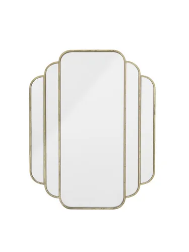 Creative Collection Mas Wandspiegel - Eleganter Wandspiegel mit Messingrahmen und symmetrischen Details. Ideal für Eingangsbereiche, Bäder oder Wohnzimmer, um Räume optisch zu erweitern und eine stilvolle Atmosphäre zu schaffen.