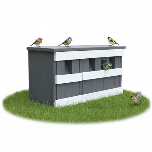 Mucola Nisthöhle Vogelhaus Grau mit 3 Nistkammern