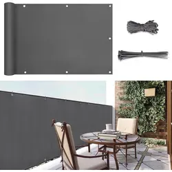 SUNULA Balkonsichtschutz Balkonsichtschutz PES 170 g/m2 Blickdicht UV- & Wetterfest ohne Bohren Patentierte Reißfeste Ösen, 99 % Privatsphäre für Balkon & Garten 90 cm x 300 cm