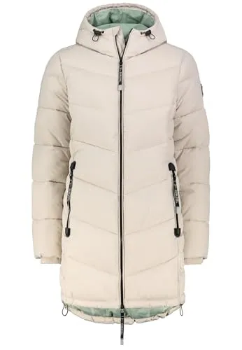 SUBLEVEL Steppjacke Damen mit Kapuze - Kuscheliger Winter Parka in Gelb XXL - Stylischer und warmer Damenmantel mit Kapuze, ideal für Outdoor-Aktivitäten. Flauschiges Material bietet Komfort und Schutz vor Wind und Wetter.