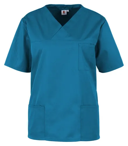 BEB Damen Kasack Basic Unisex, Petrol, XS - Medizinische Berufsbekleidung mit bequemem V-Ausschnitt und Seitenschlitzen für maximale Bewegungsfreiheit – ideal für den Klinikalltag.