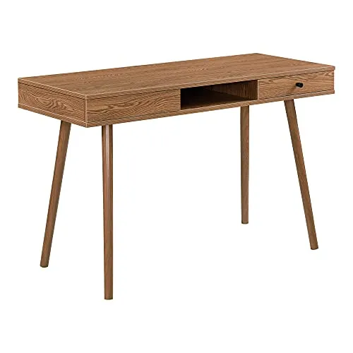[en.casa] Schreibtisch Habo mit Ablage und Schublade - Kinderschreibtisch mit praktischem Stauraum und elegantem Design, ideal für das Home Office oder das Kinderzimmer. Stabiler Metallrahmen und pflegeleichte Oberfläche.
