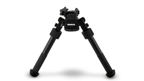 KONUS | BIPOD-T ZWEIBEIN FÜR SCHIESSEN Picatinny Zweibein für Schießen, Höhenverstellbar von 10,65 cm bis 22,86 cm, 360 g, Picatinny-Schiene, Jagd und Sportschießen