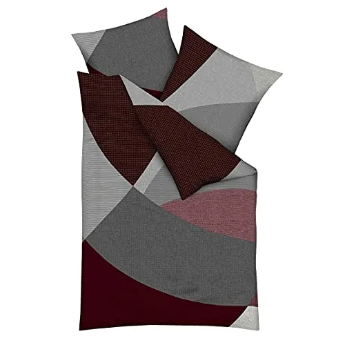 Traumschlaf Biber Bettwäsche Vista Rubin, 155 x 200 cm - Bettwäsche-Sets aus kuscheligem Biber, ideal für den Winter - temperaturausgleichend, hautsympathisch und pflegeleicht. Hochwertige Verarbeitung für besten Schlafkomfort.