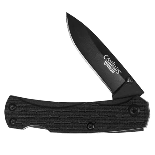 Camillus 19197 CAMLITE Mini Klappmesser, 5,1 cm Carbonitride Titanium 440 Stahlklinge, GFN Griff, Schwarz, 12,8 cm