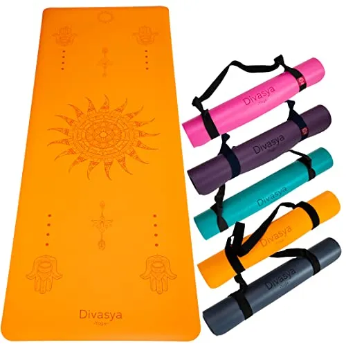 DIVASYA Premium Yogamatte rutschfest – Naturkautschuk & professionelle Grip-Oberfläche - Rutschfeste Yoga Matte aus Naturkautschuk für optimale Bodenhaftung. Mit 185x68cm bietet sie mehr Platz für alle Asanas. Die 4,5mm Dicke sorgt für gelenkschonenden Komfort und Unterstützung während der Praxis.