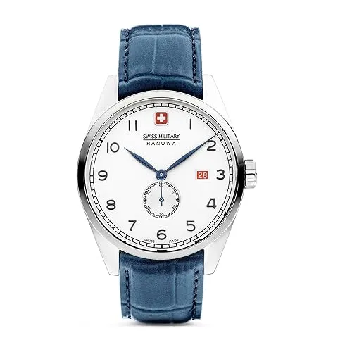 SWISS MILITARY HANOWA LYNX - Elegante Herrenuhr mit Lederarmband - Herrenuhren mit 10 ATM Wasserdichtigkeit, ideal für Schwimmen und Schnorcheln, kombiniert stilvolle Eleganz mit hoher Funktionalität.