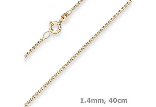 1,4mm Panzerkette Goldkette Collier aus 333 Gold 40cm