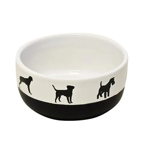 Nobby Hunde Keramik Napf Shape weiß/schwarz Ø 13 x 6 cm, 500 ml