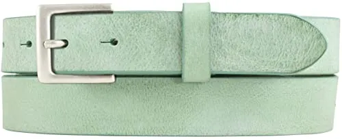 BELTINGER Herren-Gürtel aus weichem Vollrindleder Vintage-Look 3 cm | Leder-Gürtel für Herren 30mm | Schmaler Gürtel Used-Look | Mintgrün 120cm