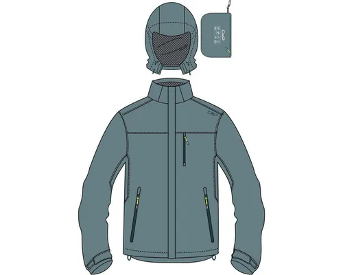 CMP MAN Jacket Zip Hood With Ventilation hydro (E772) 54 von CMP