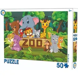 Zoo & Farm Puzzle, Spaßiges Tiermotiv für Kinder Zoo 50 Teile