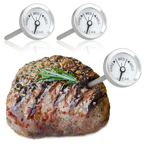 com-four® 3x Bratenthermometer aus rostfreiem Edelstahl von COM-FOUR