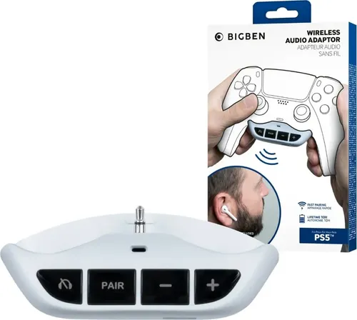 PS5 Wireless Audio Adapter - Bluetooth Adapter für Playstation 5 von Bigben - Kabelloser Bluetooth Audio Adapter für Sony PlayStation 5, ermöglicht einfaches und schnelles Audio-Streaming für ein immersives Gaming-Erlebnis.