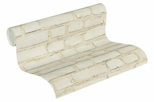 Neue Bude Tapete Vlies 37414-1 Steinmauer beige grau livingwalls (3,18€/1qm)