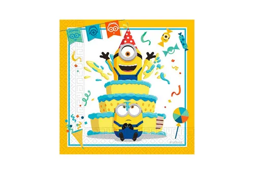 Procos Hängedekoration 'Minions' Tischdeko, Servietten 20Stk./33x33cm