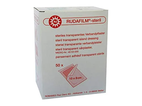 Rudafilm Verbandpflaster transparent 10 x 8 cm teril 50 Stück