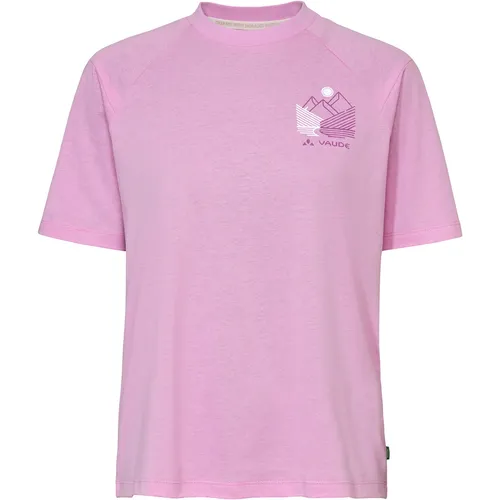 Vaude Damen Cyclist Casual T-Shirt – Größe M, rosa - Modisches Damen Fahrradshirt aus Bio-Baumwolle und Lyocell, leicht und atmungsaktiv. Ideal für den urbanen Alltag und sportliche Aktivitäten.