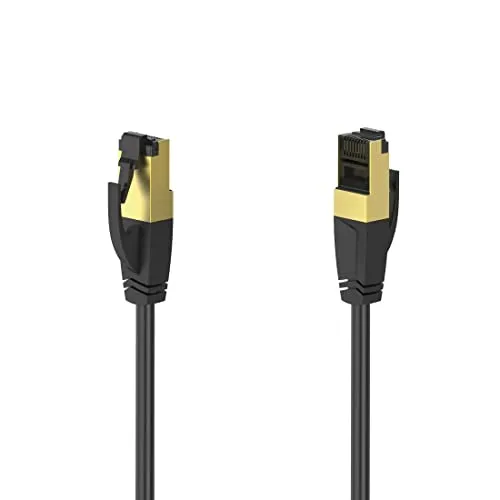 Hama Cat 8 Netzwerkkabel 5m - Hochgeschwindigkeits-Gigabit Ethernet bis zu 40 Gbps, doppelt geschirmt mit vergoldeten Steckern für optimale Signalübertragung