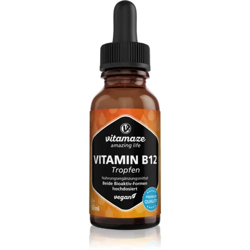 Vitamin B12 Tropfen hochdosiert & vegan 500 mcg - Vitamin B12 Präparate, hochdosierte vegane Tropfen mit Methylcobalamin und Adenosylcobalamin für optimale Bioverfügbarkeit, ideal zur Verringerung von Müdigkeit und geeignet für Veganer.