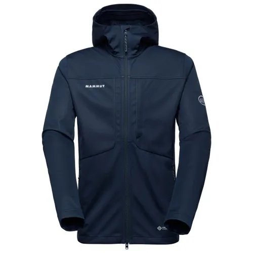 Mammut Ultimate VIII SO Hooded Jacket Men Marine (M) - Jacke für anspruchsvolle Outdoor-Aktivitäten, strapazierfähig und atmungsaktiv mit WINDSTOPPER-Technologie, idealer Schutz bei Wind und Wetter.