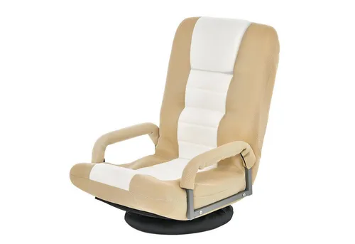 GOPLUS Verstellbarer Bodenstuhl mit Armlehnen – Klappbares und Drehbares Faules Sofa