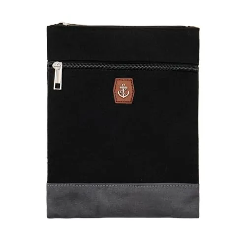 Leoberg Crossbag Tasche in verschiedenen Farben und Designs - Schultertasche aus Baumwolle in 302183-Schwarz-27