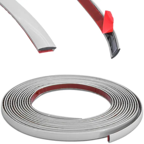 Zierleiste 8mm x 5m | Grau | flexibel selbstklebend | Kontur Leiste universal