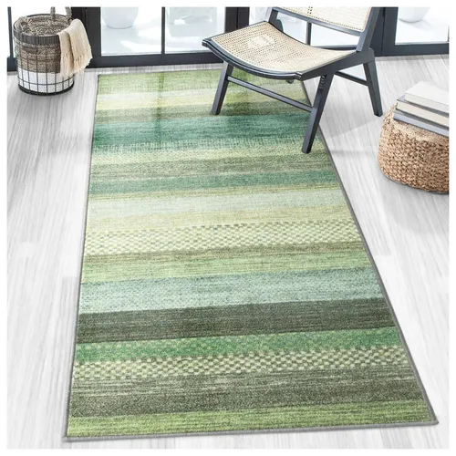 Floordirekt Teppich-Läufer auf Maß Naxos Grün-Blau von Floordirekt
