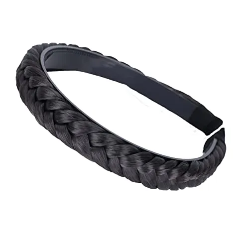 CAISHA Haarreifen Zopf Geflochten Haarteil Haarband Kopfschmuck Haarschmuck Schwarzbraun HHR13