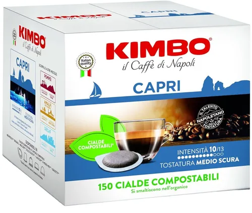 KIMBO CAPRI Kaffee - 150 ESE44 Pads - Genießen Sie den vollmundigen Geschmack von KIMBO CAPRI in praktischen ESE44 Pads. Ideal für die einfache Zubereitung und perfekt für Kaffeeliebhaber.