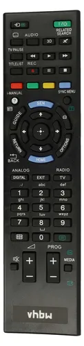 vhbw Fernbedienung kompatibel mit Sony KDL-32W5740, KDL-32W5810, KDL-32W5800, KDL-32W600A, KDL-32W603A Fernseher, TV - Ersatzfernbedienung