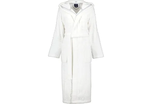 JOOP! Damen Repeat Kapuze 1663 - Bademantel - Extraflauschiger Walkfrottier Kimono aus reiner Baumwolle, ideal für Wellness und Entspannung. Mit JOOP! Logo-Allover-Muster für einen eleganten Look.