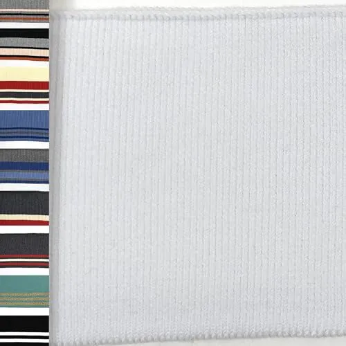 MAGAM-Stoffe Judith Cuff Bündchenstoff Grobstrick gestreift Meterware (16. Weiß)