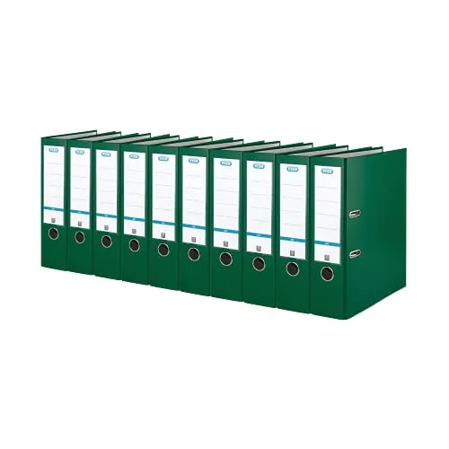 ELBA Aktenordner A4 smart top 80mm - 10 Stück - Ordner für DIN A4 mit formstabiler Spezialpappe, ideal für bis zu 570 Blätter. Mit auswechselbarem Rückenschild und praktischen Griffloch, perfekt für Büro und Zuhause.