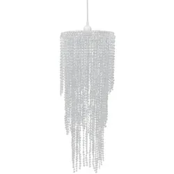 vidaXL Hängelampe 26x70cm - Eleganter Kronleuchter - Kronleuchter mit klassischem, luxuriösem Design, ideal für Eingangsbereiche und Wohnzimmer. Hochwertige Perlen reflektieren das Licht und schaffen ein grandioses Farbenspiel.