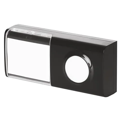 EMOS wasserdichte Ersatz-Taste mit Namenschild inkl. Batterie zur Funk-Türklingel P5727, 150m Funkreichweite, einfach zu installieren (Schrauben, Klebeband), Schwarz