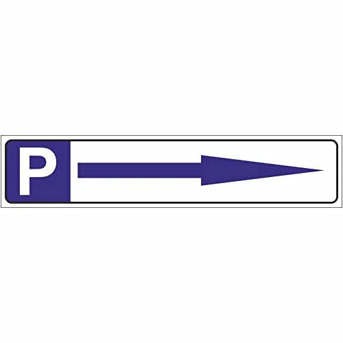 INDIGOS UG - Parkplatzschild Pfeil Rechts 52x11 cm - Schild aus Aluverbundplatte mit Richtungspfeil rechts - witterungsbeständig, robust, für Verkehrsführung oder Parkplätze