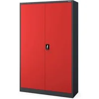 Jan Nowak Metallschrank Jan II - Abschließbarer Büroschrank - Robuster Aktenschrank aus pulverbeschichtetem Stahl, abschließbar mit dreifach verriegeltem Schloss. Ideal für bis zu 60 Ordner, vielseitig einsetzbar in Büro, Archive und Werkstätten.