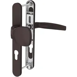 Ms Beschläge - Langschild Türbeschlag 8-72mm Schmalrahmengarnitur Braun Ral8019 Türdrücker Pz Knopf/drücker 39-54mm Nein