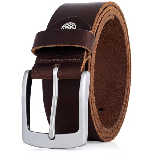 LINDENMANN Herren Ledergürtel 40 mm dunkelbraun - Hochwertiger Gürtel aus 100% Büffelleder, 40 mm breit und in Größe 115 cm. Langlebig, weich und individuell kürzbar. Perfekt für jeden Anlass.